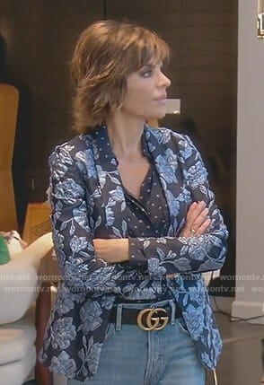 Lisa’s blue floral jacket on The Real Housewives of Beverly Hills