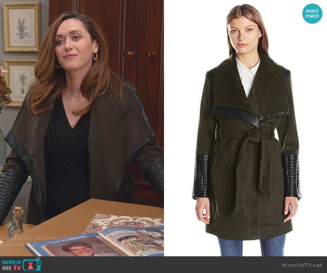 Belle Badgley Mischka Lorian Wrap Coat worn by Abigail Pershing (Sarah Power) on Good Witch
