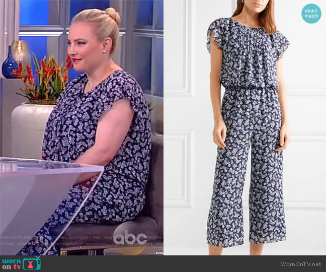 Michael Michael Kors Pleated floral-print georgette jumpsuit worn by Meghan McCain on The View