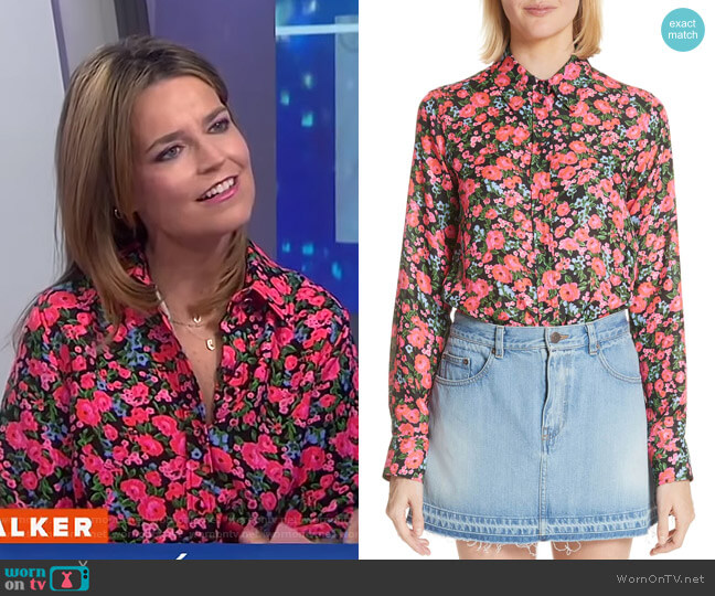 Marc Jacobs Floral Print Shirt worn by Savannah Guthrie on Today