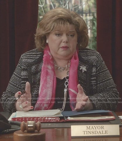 Martha’s black striped topper jacket on Good Witch