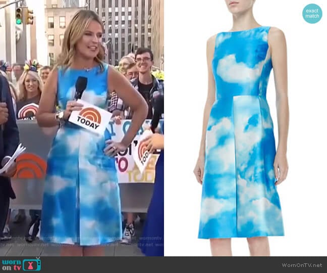 Michael Kors Cloud-Print Dress worn by Savannah Guthrie on Today