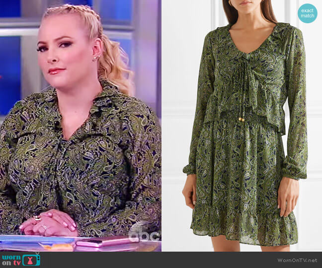 MICHAEL Michael Kors Ruffled printed chiffon mini dress worn by Meghan McCain on The View