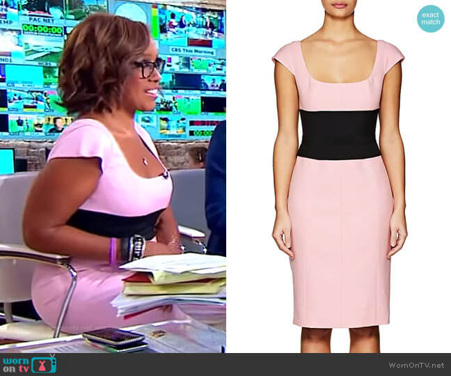 Narciso Rodriguez Wool Gabardine Belted Dress worn by Gayle King on CBS Mornings