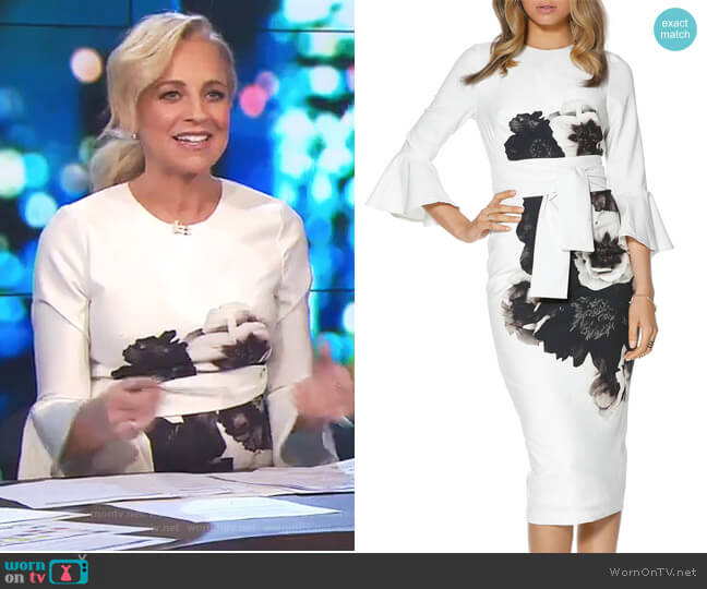 Pasduchas Caboodle Sleeve Midi worn by Carrie Bickmore on The Project