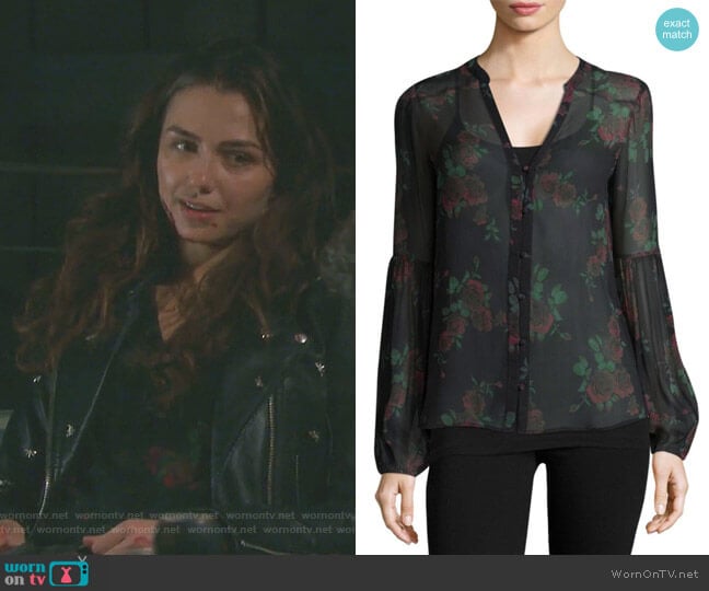 Paige Emilia Floral-Print Silk Blouse worn by Ciara Brady (Victoria Konefal) on Days of our Lives