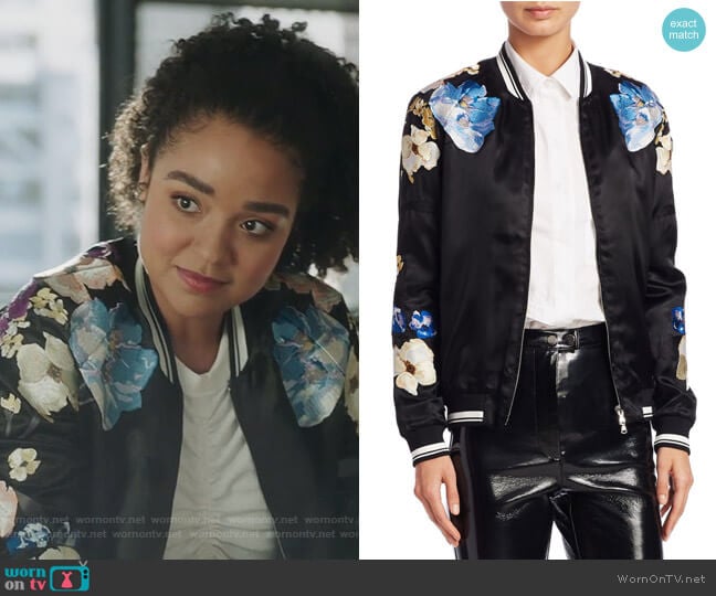 3.1 Phillip Lim Floral Bomber Jacket worn by Kat Edison (Aisha Dee) on The Bold Type