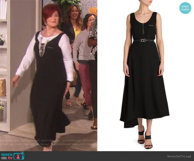 Prada Asymmetrical Belted Dress worn by Sharon Osbourne on The Talk