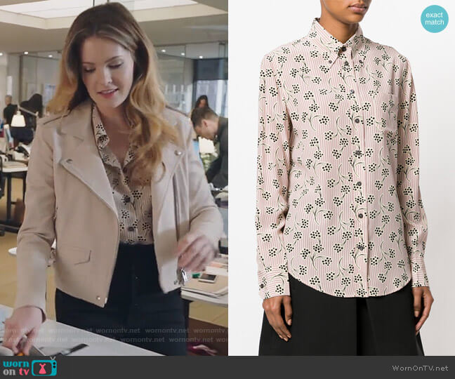 Prada Printed Button Down Shirt worn by Sutton (Meghann Fahy) on The Bold Type