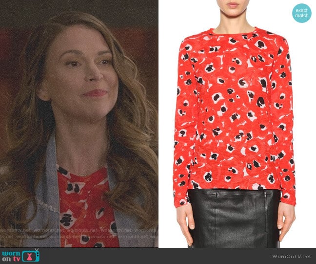 Proenza Schouler Printed Cotton Top worn by Liza Miller (Sutton Foster) on Younger
