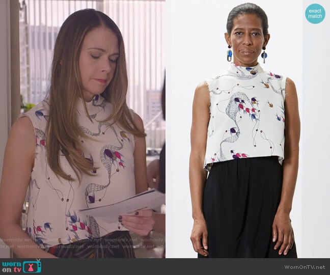 Rachel Comey Cropped Una Top worn by Liza Miller (Sutton Foster) on Younger