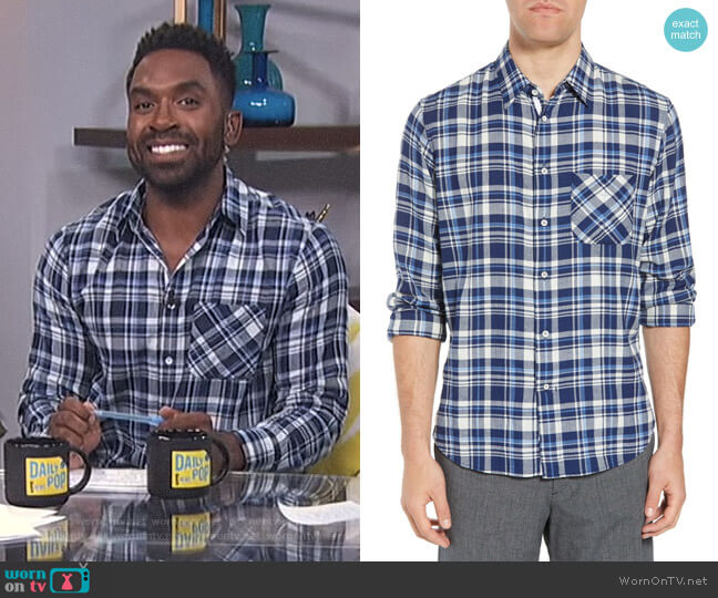 Rag & Bone Fit 3 Plaid Beach Sport Shirt worn by Justin Sylvester on E! News