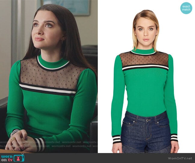 RED Valentino Stretch Viscose Pullover with Point DEsprit worn by Jane Sloan (Katie Stevens) on The Bold Type