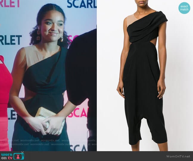 Rick Owens Cut Out Cropped Jumpsuit worn by Kat Edison (Aisha Dee) on The Bold Type