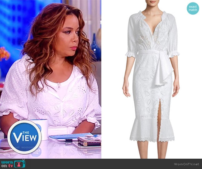 Saloni Olivia Midi Dress worn by Sunny Hostin on The View