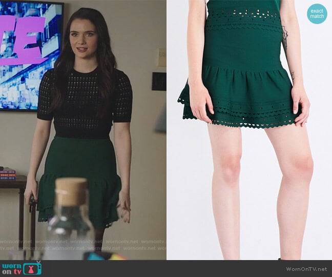Sandro Tiered Knitted Skirt worn by Jane Sloan (Katie Stevens) on The Bold Type
