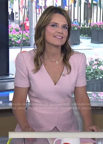 Savannah’s pink v-neck short sleeved dress on Today