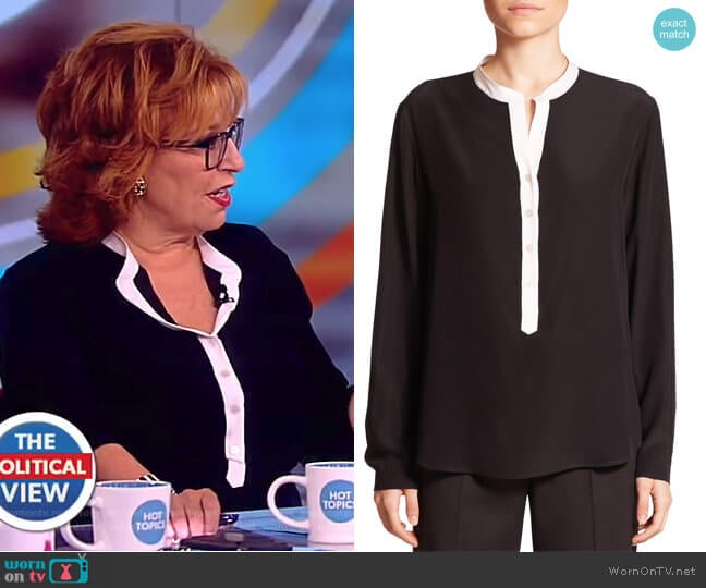 Stella McCartney Eva Silk Tuxedo Blouse worn by Joy Behar on The View