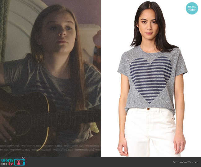 Sundry Stripe Heart Tee worn by Daphne Conrad (Maisy Stella) on Nashville