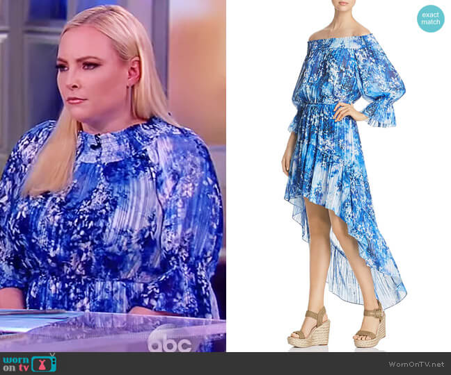 T Tahari Abrella Off-the-Shoulder Dress worn by Meghan McCain on The View