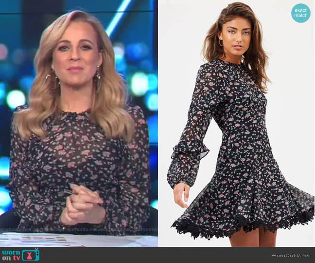 Talulah Unwavering Glamour LS Mini Dress worn by Carrie Bickmore on The Project
