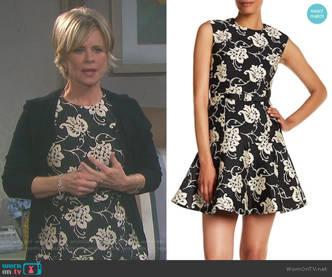 Ted Baker Peplum Hem Floral Embroidered Dress worn by Kayla Brady (Mary Beth Evans) on Days of our Lives