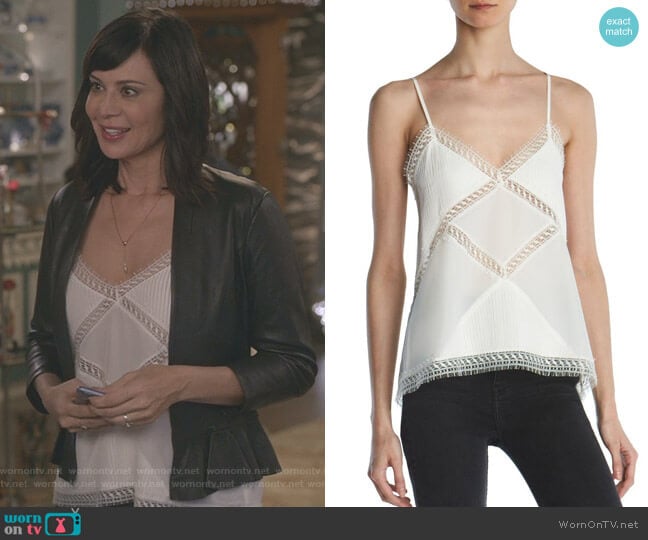 The Kooples Lace-Trimmed Silk Camisole Top worn by Cassandra Nightingale (Catherine Bell) on Good Witch