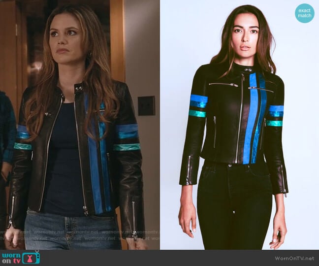 The Mighty Company Asti Racer Jacket worn by Samantha Swift (Rachel Bilson) on Take Two