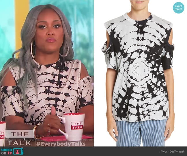 Toga Tie Dye Cold Shoulder Top worn by Eve on The Talk