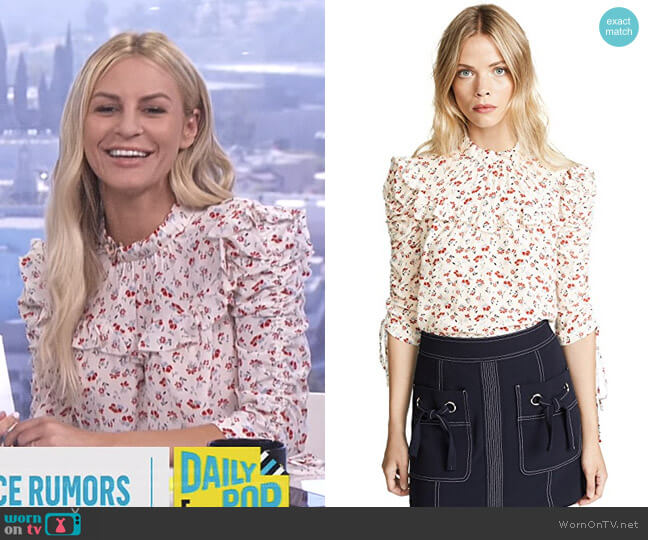 Veronica Beard Howell Blouse worn by Morgan Stewart on E! News