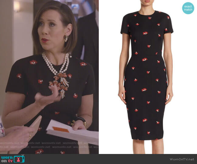 Victoria Beckham Floral Fitted Dress worn by Diana Trout (Miriam Shor) on Younger