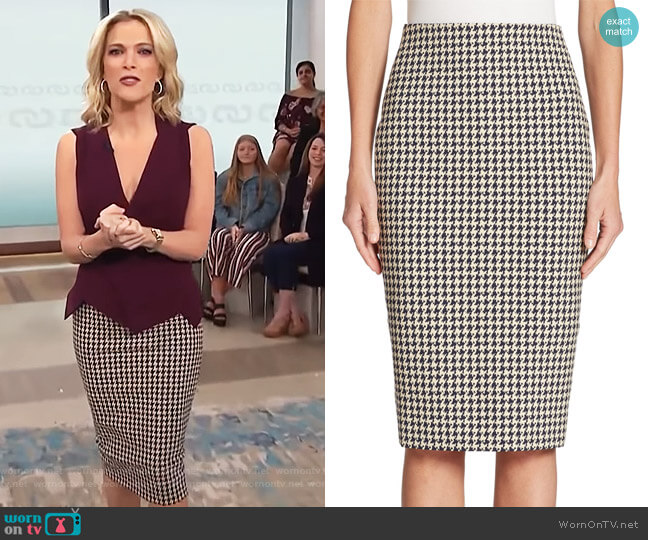 Victoria Beckham Houndstooth Pencil Skirt worn by Megyn Kelly on Today