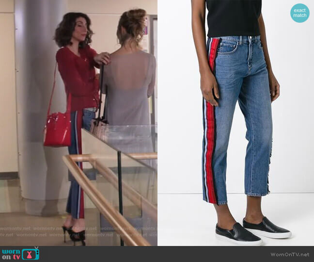 Victoria Beckham Side Stripe Jeans worn by Delia (Necar Zadegan) on Girlfriends Guide to Divorce