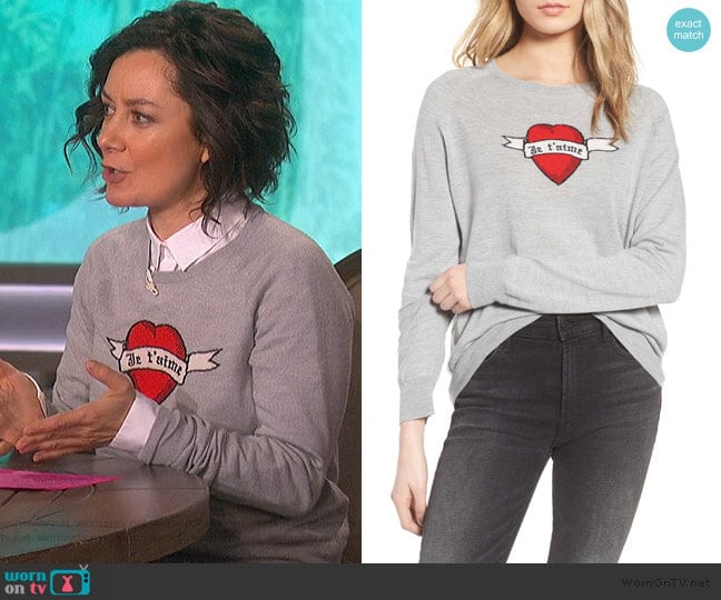 Zadig & Voltaire Rime Bis Merino Wool Sweater worn by Sara Gilbert on The Talk