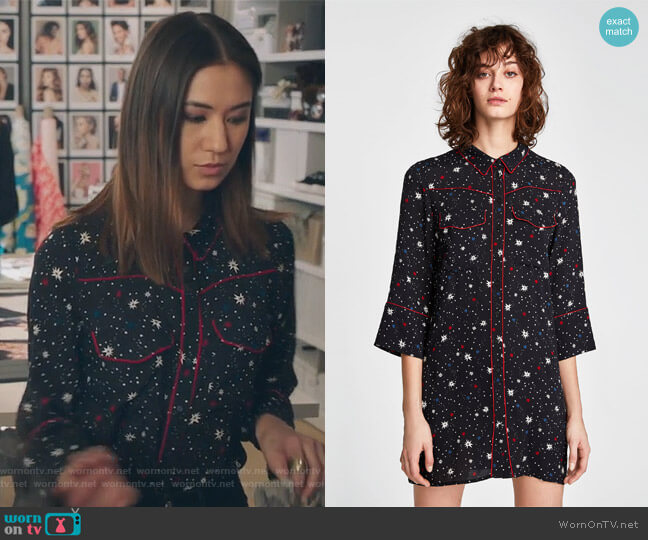 Zara Star Mini Dress worn by Mitzi (Katharine King) on The Bold Type