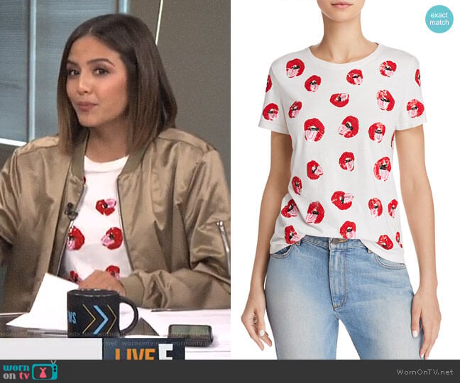 Alice + Olivia X Donald Robertson Rylyn Embellished Tee worn by Erin Lim on E! News