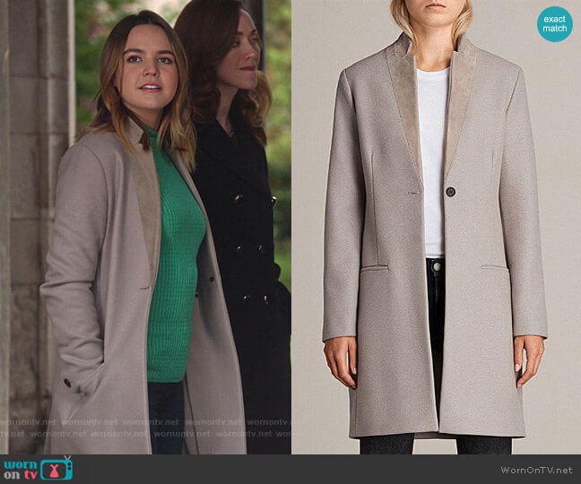 All Saints Leni Coat worn by Grace Russell (Bailee Madison) on Good Witch