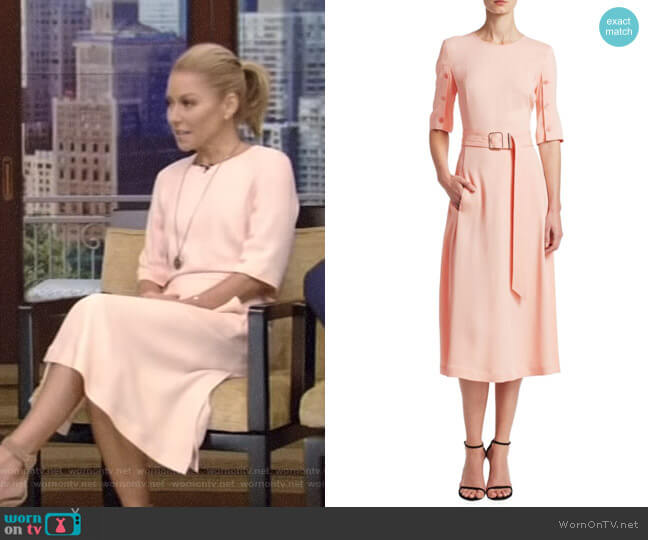 Altuzarra Elena A-Line Belted Dress worn by Kelly Ripa on Live with Kelly and Mark