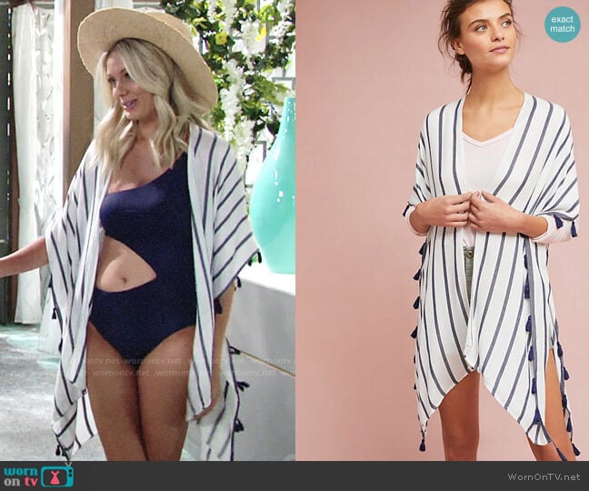Priscilla Striped Kimono from Anthropologie worn by Abby Newman (Melissa Ordway) on The Young and the Restless