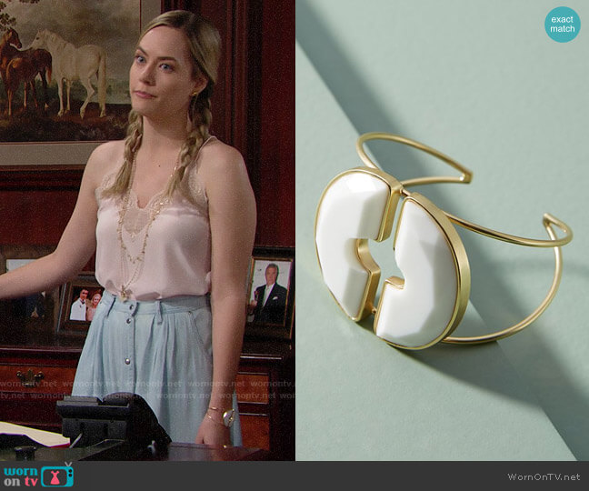 Set in Stone Cuff from Anthropologie worn by Hope Logan (Annika Noelle) on The Bold and the Beautiful