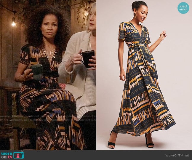 The Odells Macie Wrap Maxi Dress worn by Lena Adams Foster (Sherri Saum) on The Fosters