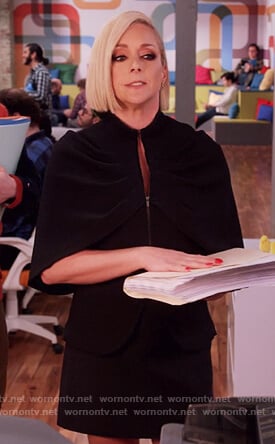 Jacqueline’s black cape jacket on Unbreakable Kimmy Schmidt