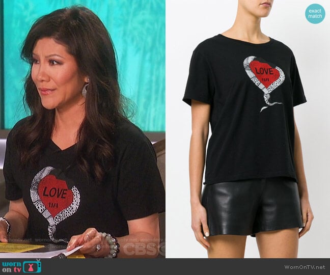 Saint Laurent Love 1974 T-shirt worn by Julie Chen on The Talk