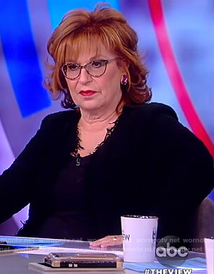 Joy’s black fringe jacket on The View