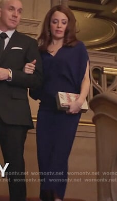 Jo’s navy slit sleeve maxi dress on Girlfriends Guide to Divorce