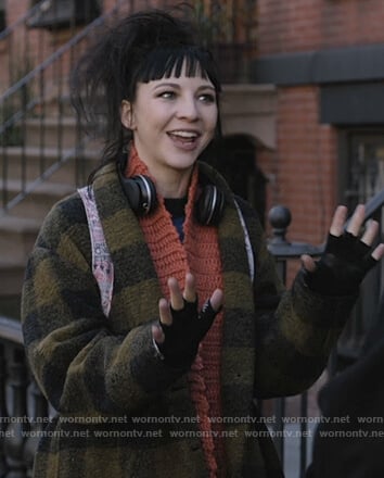 Leeta’s check wool coat on Dietland