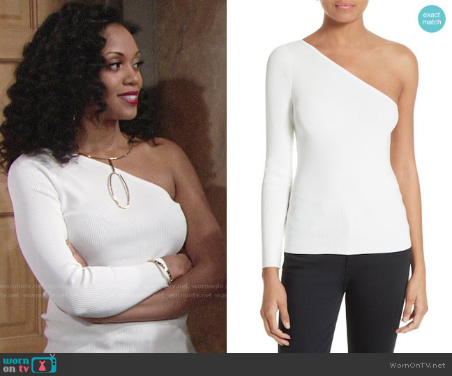 Elizabeth and James Amanda Top worn by Hilary Curtis (Mishael Morgan) on The Young and the Restless
