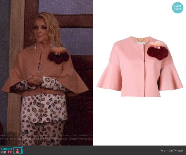 Fendi Fur Applique Jacket worn by Jacqueline Voorhees (Jane Krakowski) on Unbreakable Kimmy Schmidt