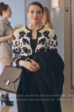Jane’s floral print peplum cardigan on The Bold Type