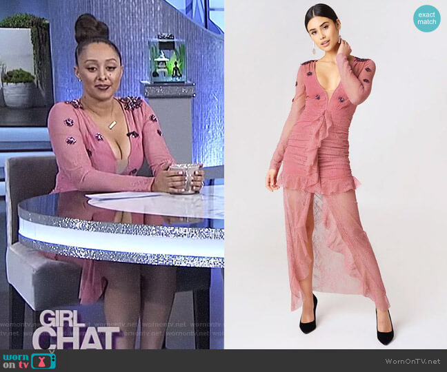 For Love & Lemons Daisy Lace Midi Dress worn by Tamera Mowry on The Real